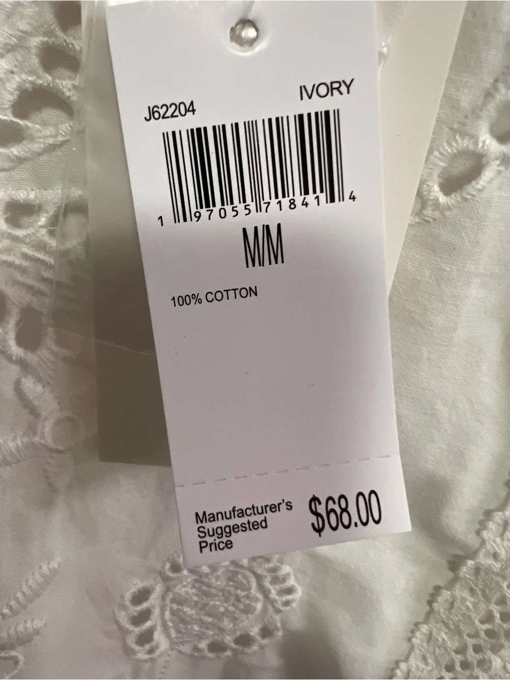 Joie Ivory Eyelet Embroidered Flutter Sleeve Cotton Blouse NWT Medium - Picture 5 of 12